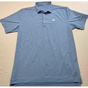 Peter Millar Summer Comfort Lakeview Club men purple/blue striped golf polo XL